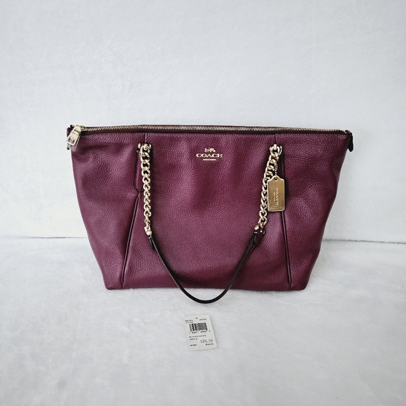 Coach AVA Dark Berry Chain Tote - Picture 12 of 13